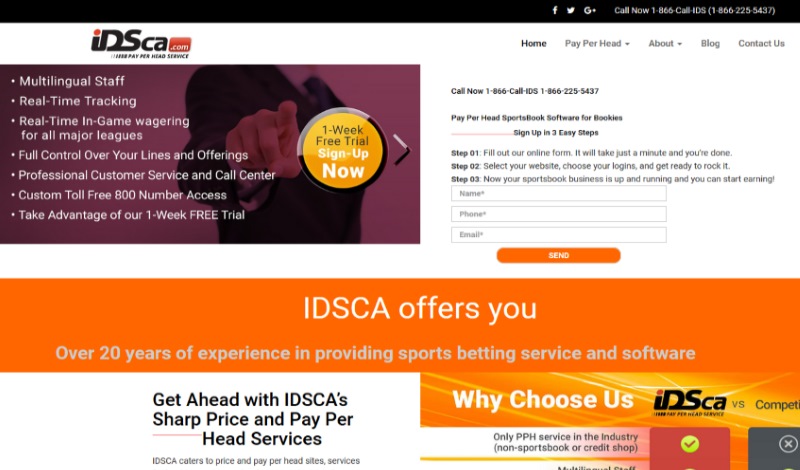 IDSCA.com Sportsbook Pay Per Head Screenshot